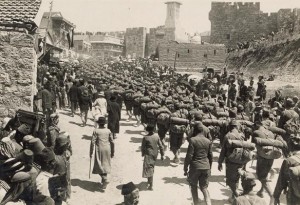 Austrian forces ascending Mount Zion in World War I