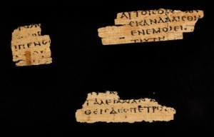 The "Jesus Papyrus", at Magdalen College, showing fragments of the Gospel of Matthew and plausibly dated to the mid first century.