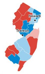 Map of New Jersey's Electoral College vote, from Google, 3:00 Wednesday morning.